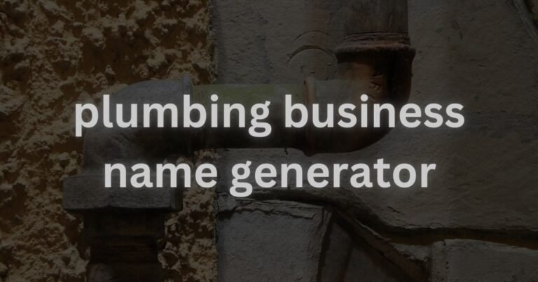 plumbing business name generator